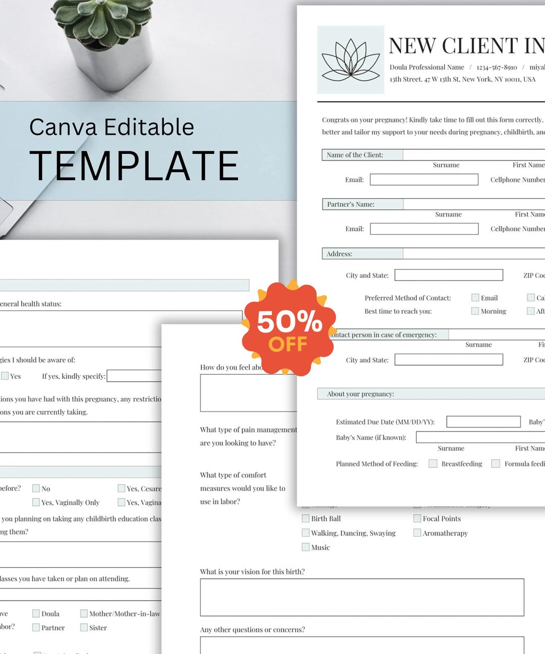New Client File Checklist New Client Form, Doula Client Intake Form, Doula Handouts, New Client ...