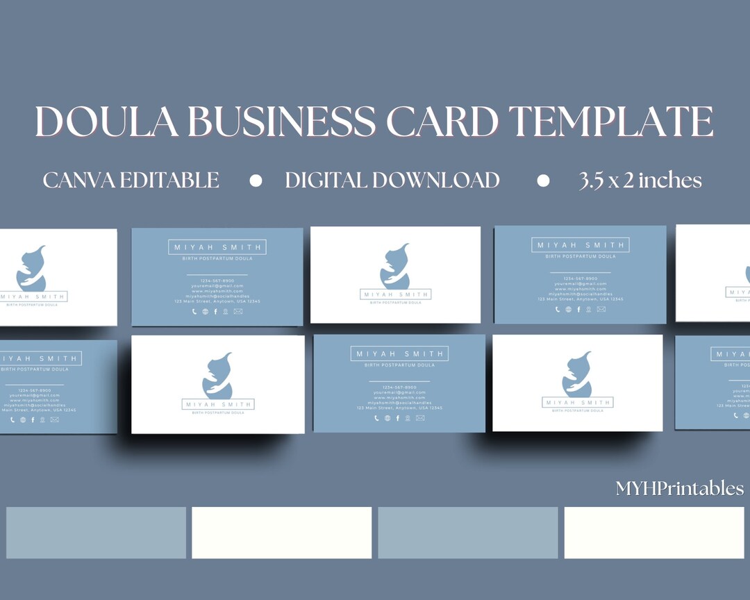 Doula Rack Card Examples Editable Birth Doula Business Card, Doula Marketing Materials, Editable ...