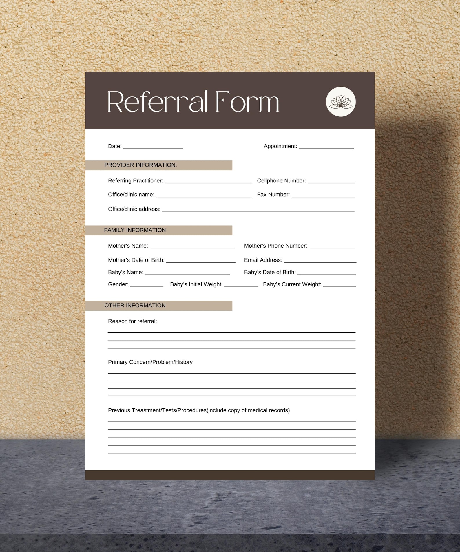 Referral Form Template, Editable Referral Template, Clien Referral ...