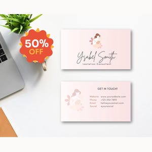 Modèles de cartes de visite roses, cartes de visite modifiables, modèles de cartes de visite, modèle doula modifiable, doula imprimable, cartes de visite PDF