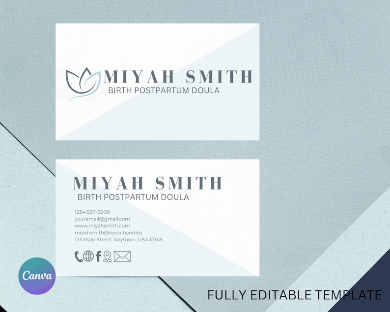 Doula Rack Card Examples Editable Birth Doula Business Card, Doula Marketing Materials, Editable ...