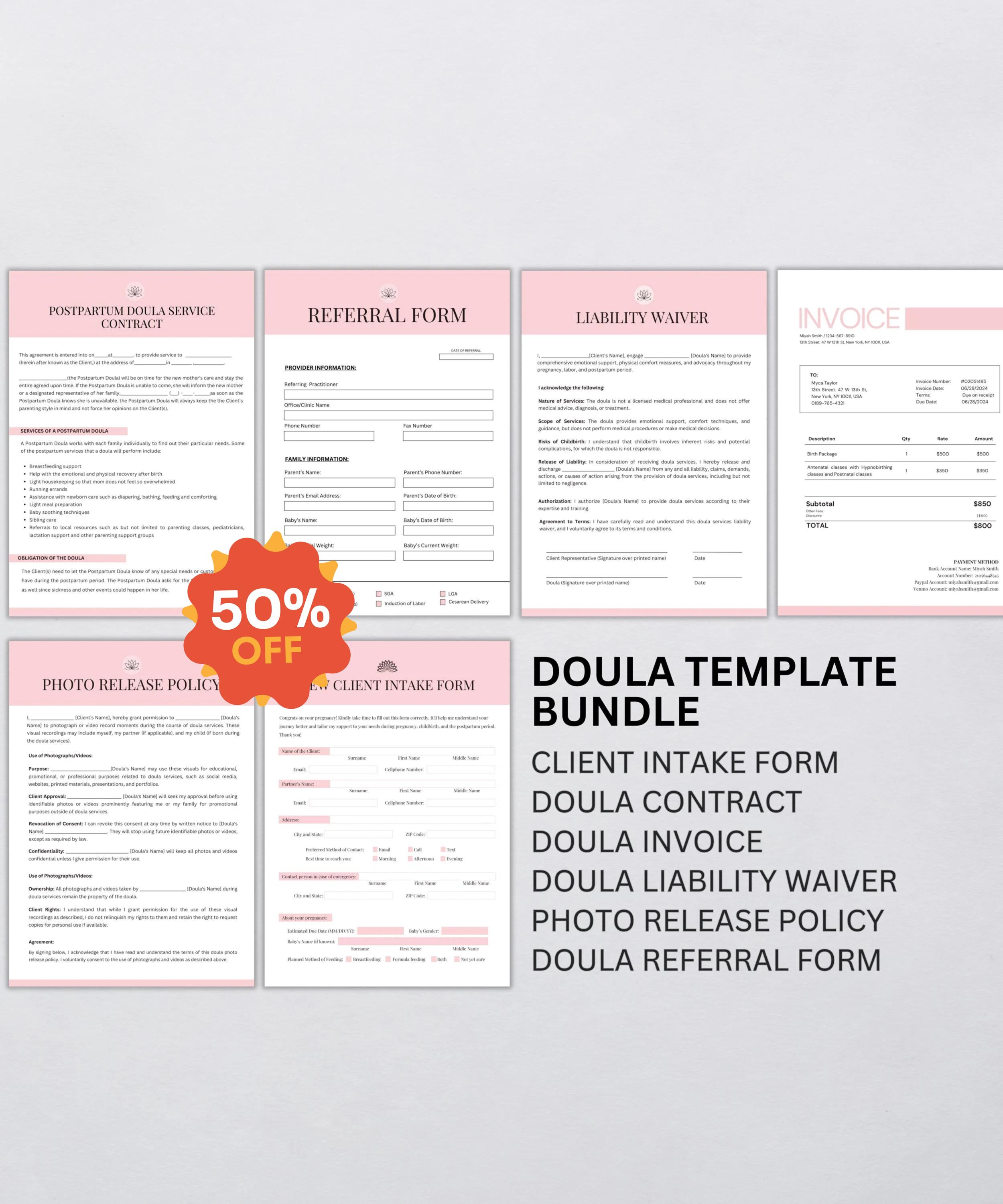 Client Intake Form, Business Templates Bundle, Invoice Template ...