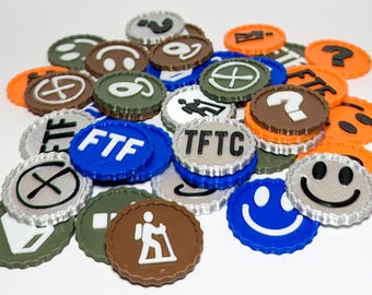 Geocache Tokens (8 pack) (3D Printed, Various Colors)