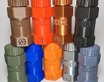 Magnetic Bison Tube Geocache (3D Printed, Various Colors)