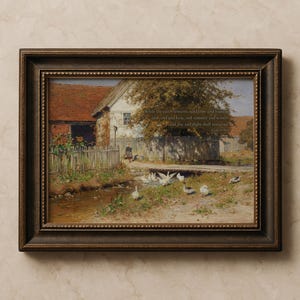 Genesis 8:22 Autumn Bible Verse Wall Art | Christian Vintage Geese Wall Art, Cozy Fall Homestead Scripture Prints