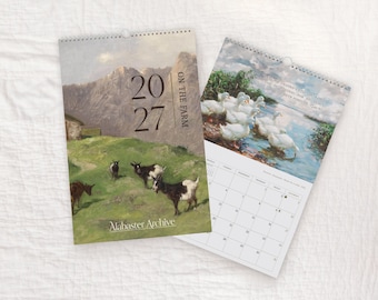 2027 Farm Animal Vintage Paintings Calendar Custom Order for Cynthia
