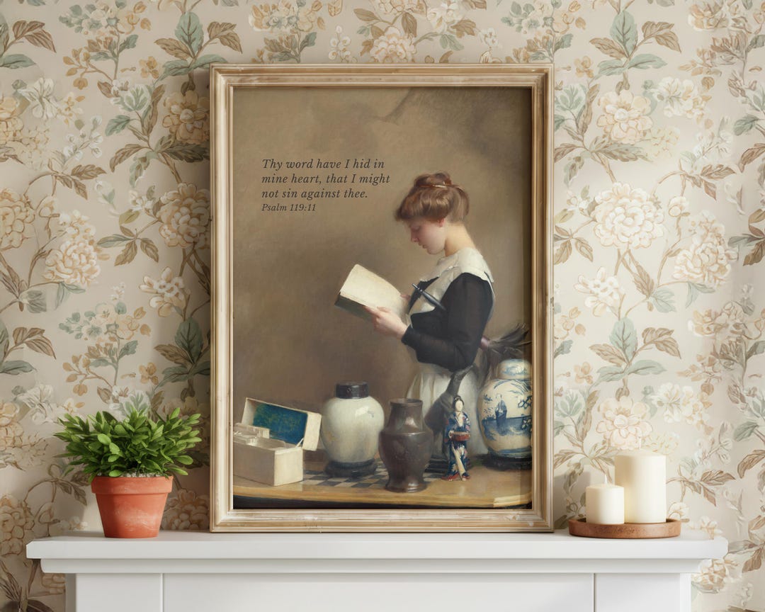 Hidden Your Word Christian Vintage Wall Art | Psalm 119:11 Bible Verse ...