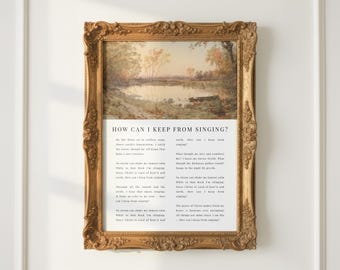 How Can I Keep From Singing? Hymn | Christian Vintage Wall Art, Religious Oil Painting, Old Hymn Wall Decor, Faith Gift