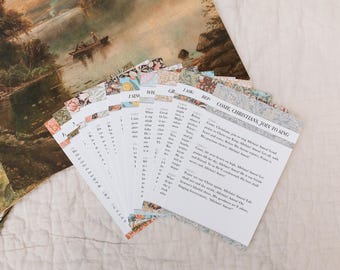 2027 Hymn Calendar Pocket Hymns | 12 Songs Printed & Shipped, Vintage William Morris Design, Hymn Memorization Cards, Gifts for Christians