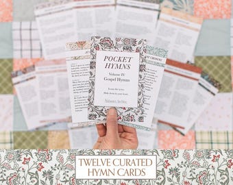 Pocket Hymns Volume IV: Gospel Hymns | 12 Songs Printed and Shipped, Vintage William Morris Design, Hymn Memorization, Christian Gift