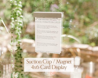 3D Printed 4x6 Card Holder, Window Suction Cup & Magnetic Scripture Display, Pocket Hymns Stand, Christian Verse Holder