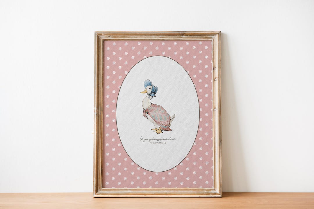 Gentleness | Vintage Christian Wall Art, Cottagecore Pink Jemima ...