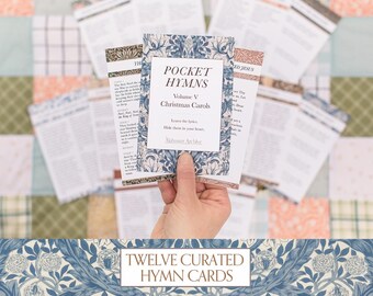 Pocket Hymns Volume V: Christmas Carols | 12 Songs Printed and Shipped, Vintage William Morris Design, Hymn Memorization, Christian Gift