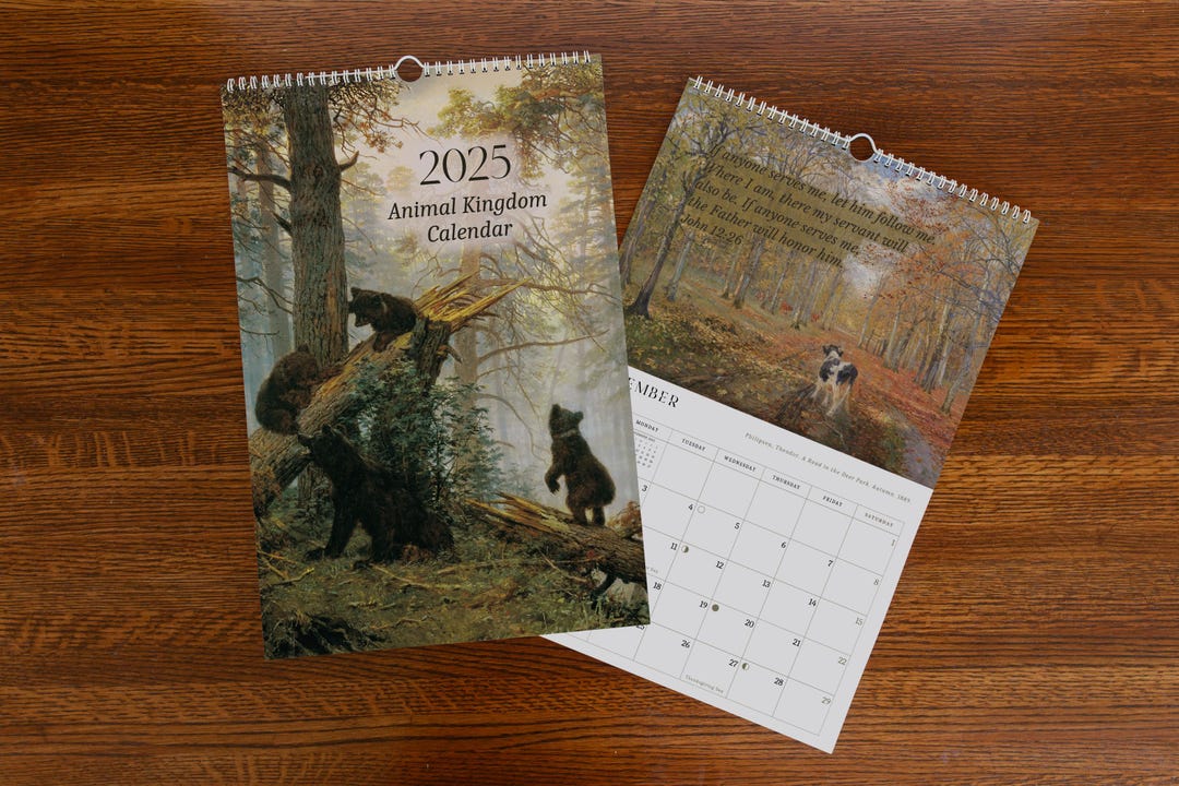 2025 Vintage Animal Paintings Calendar | 12 Month Printed Hanging ...