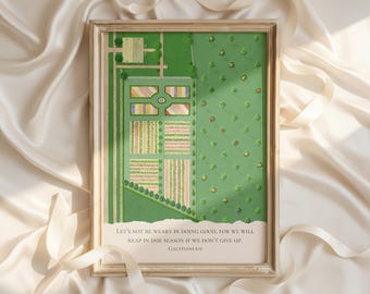 Antique Estate Garden Christian Wall Art | Galatians 6:9 Scripture Print | Vintage Botanical Illustration