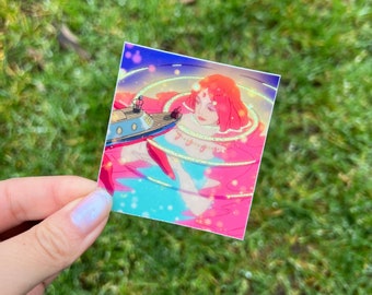 ponyo vinyl sticker, granmamare glitter decal sticker