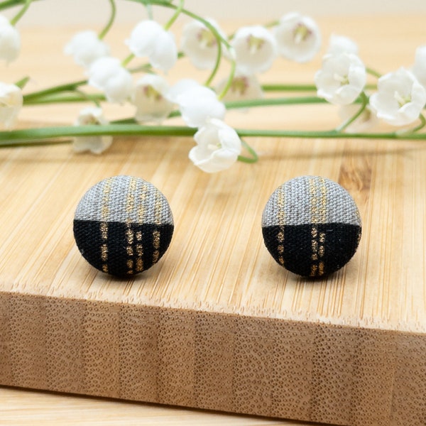 Fabric Stud Earrings Etsy