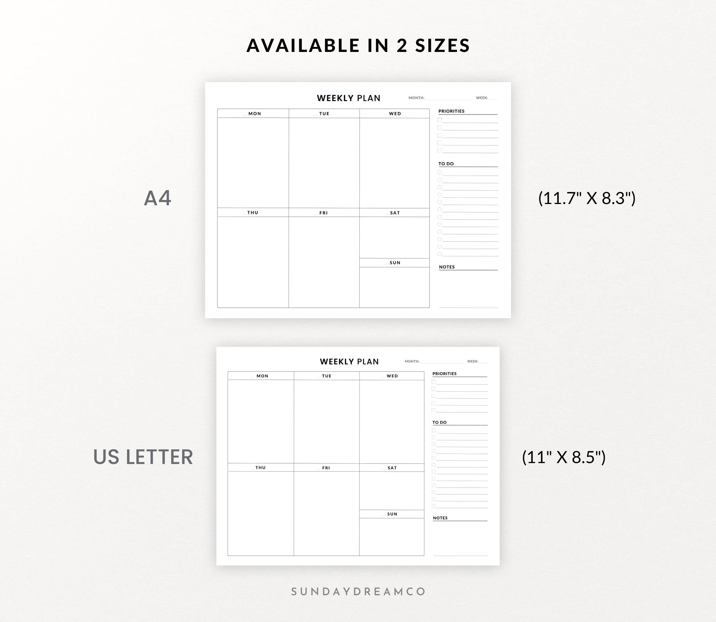 2023 Weekly to Do List, Printable Weekly Planner, Minimalist Weekly ...