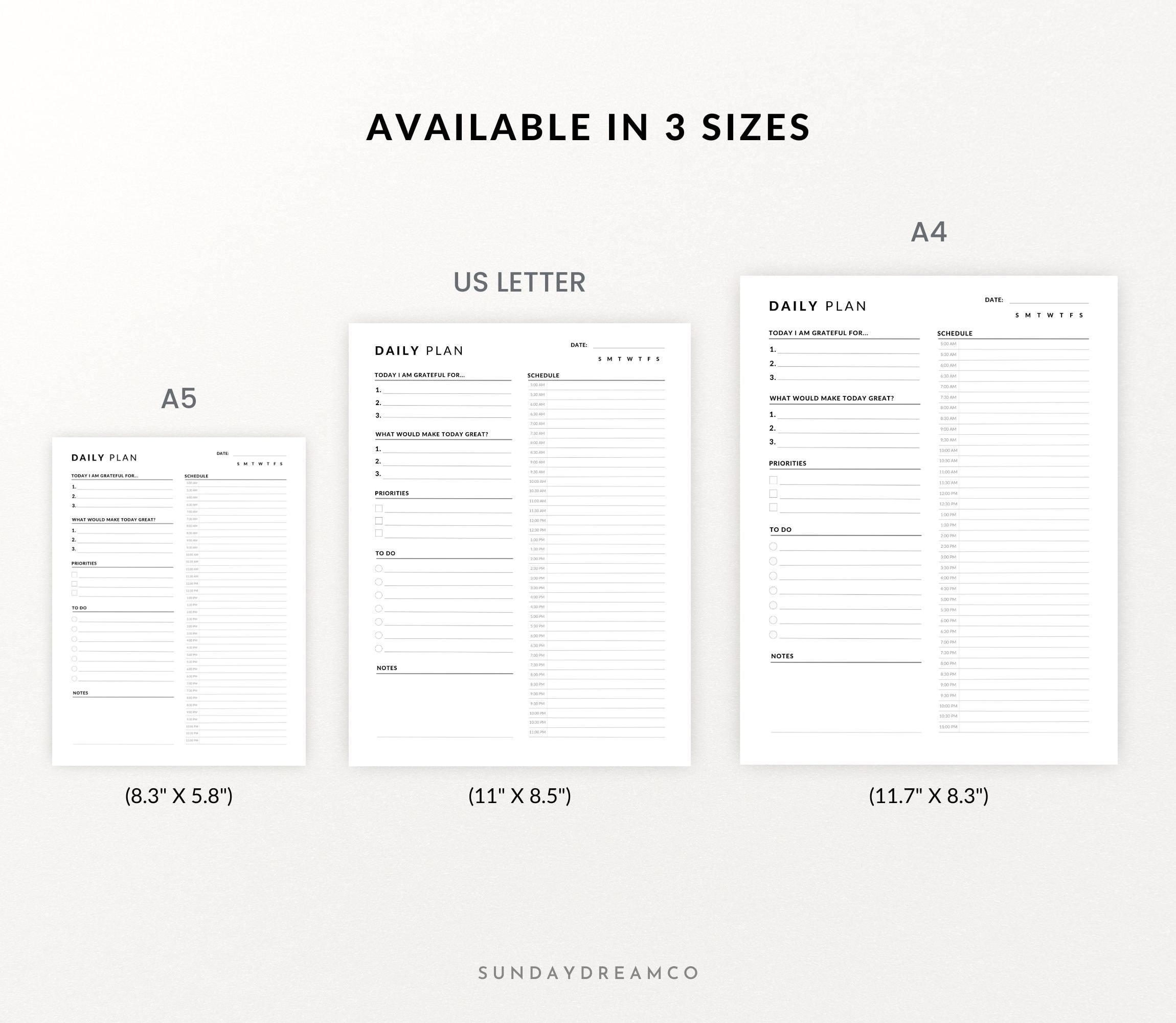 Productivity Planner, Fillable Hourly Planner Printable, Daily to Do ...