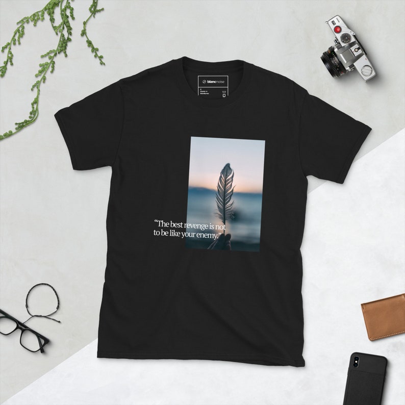 Stoic Marcus Aurelius Quote / Feather - Short-Sleeve Unisex T-Shirt