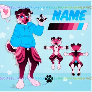 Softboy Canine Fursona Reference Sheet | Anthro Masc Comfy Gamer Puppy Character Adopt (Digital Download)