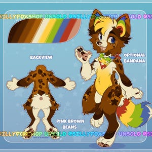 Pride Pup Anthro Canine Reference Sheet + Extra Art | Fursona Character Adopt (Digital Download)