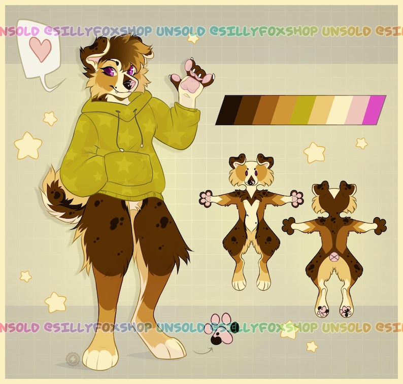Softboy Canine Fursona Reference Sheet | Anthro Masc Comfy Puppy ...