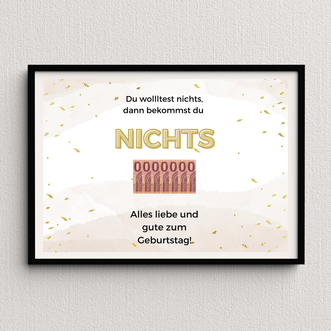 Geldgeschenk Geburtstag Personalisierbar Lustig Geburtstagskarte Geld