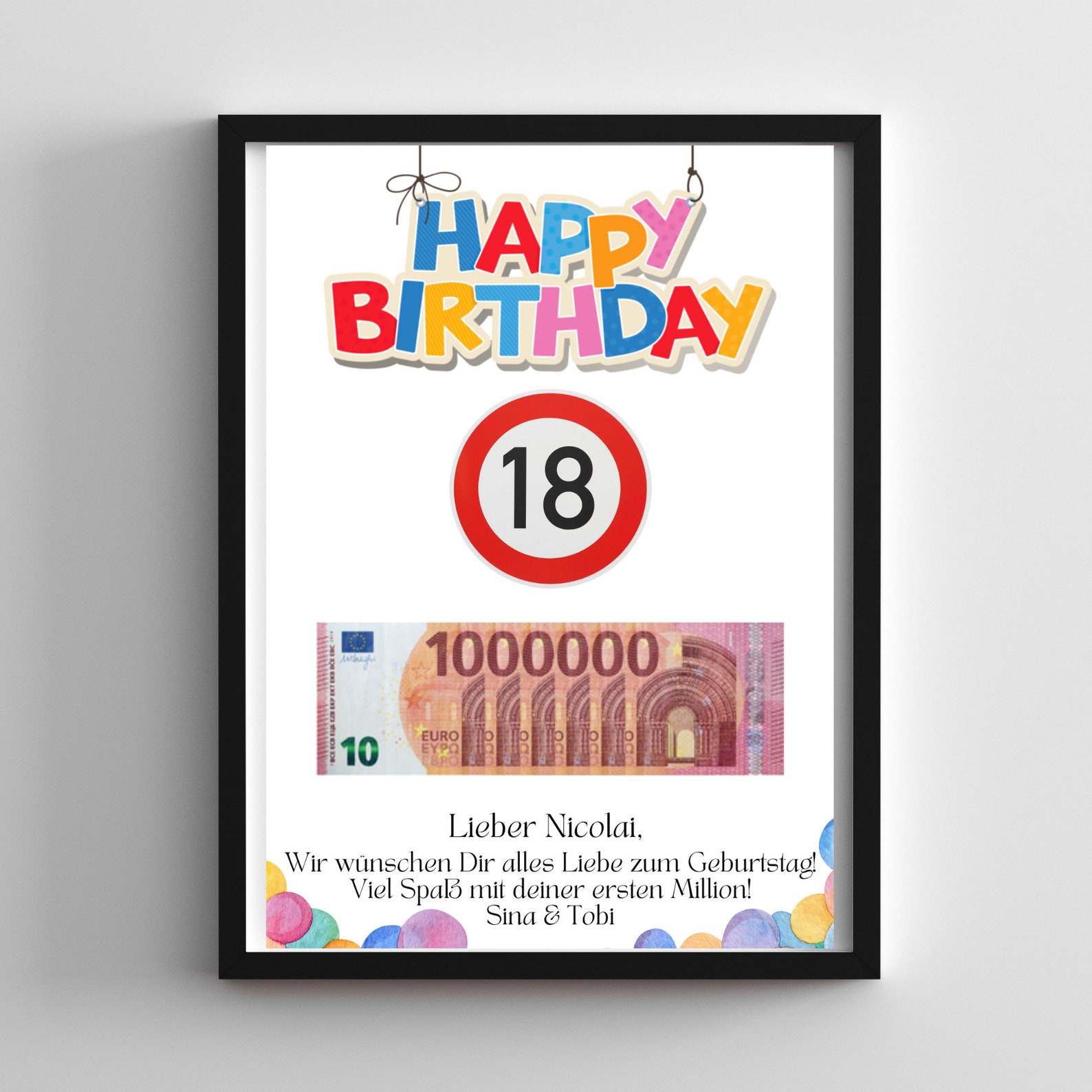 Geldgeschenk zum 18 Geburtstag Personalisierbar Etsy.de