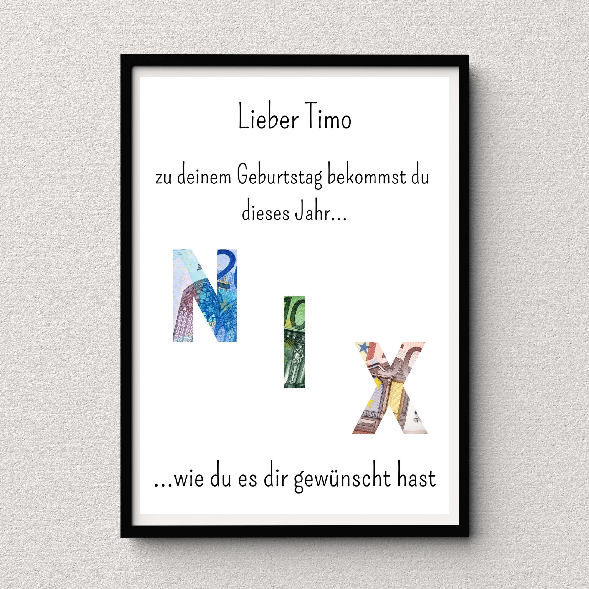 Geldgeschenk Geburtstag Personalisierbar Lustig Geburtstagskarte Geld