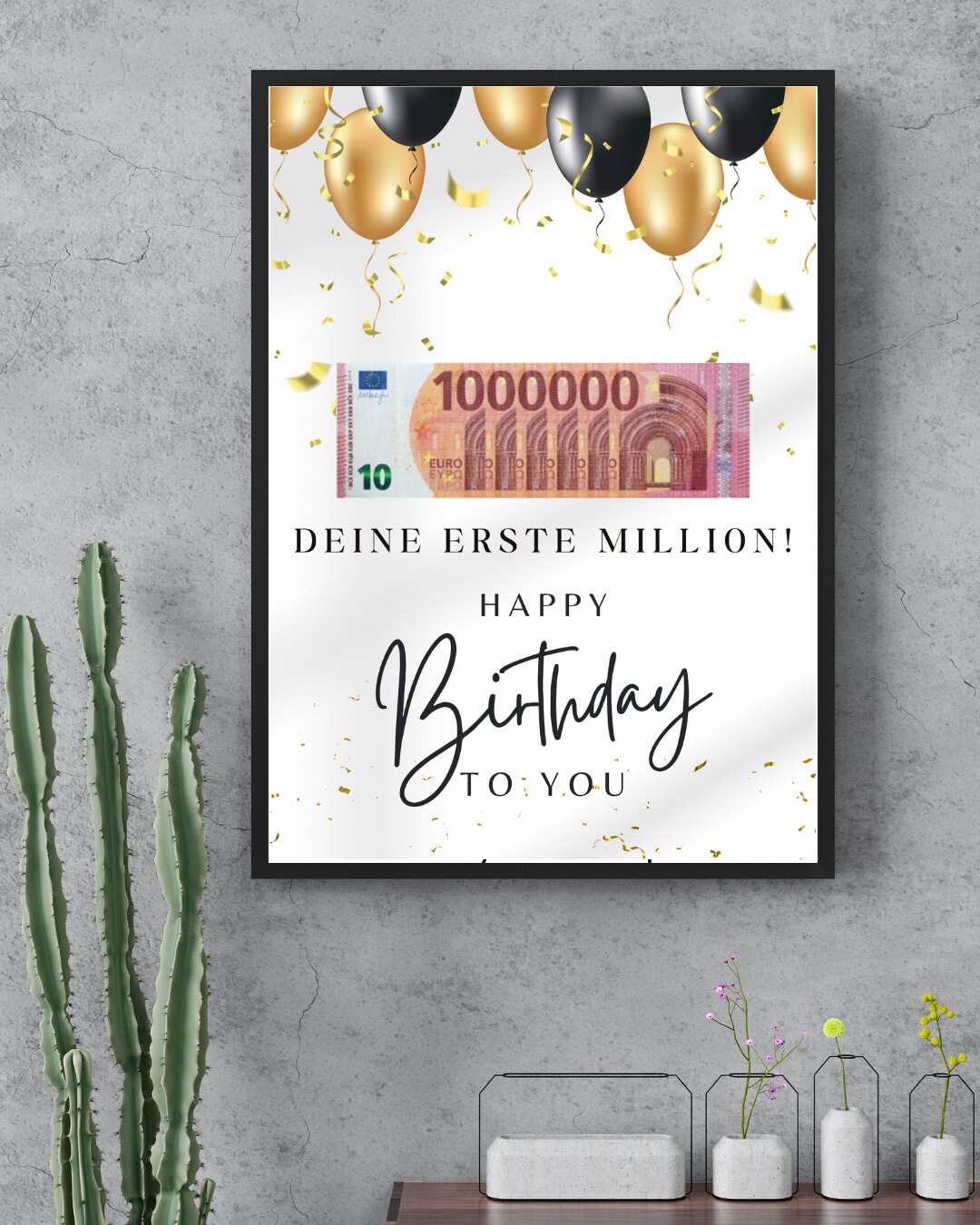 Vom Tellerwäscher Zum Millionär Englisch Geldgeschenk Deine erste Million, personalisierte PDF Vorlage