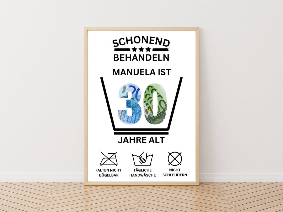 Geldgeschenk 30. Geburtstag I Geschenk personalisiert Geld runder