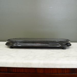 Antique Ebonized Oval Plinth Display Stand Base