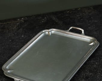 Christofle Silverplate Two-Handled Tray, Art Deco, Circa 1935
