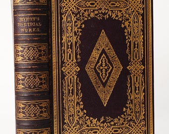 Illustrated Victorian Lord Byron Poetry Book Full Leather