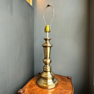 Vintage Brass Table Lamp, Brass Desk Lamp, Vintage MCM Brass Office Lamp