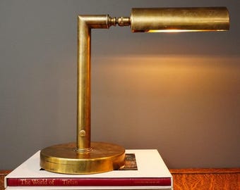 Vintage Brass Desk Lamp, Dimmable