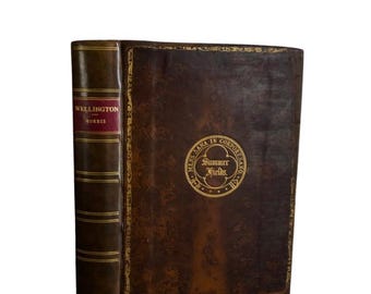 1905 "Wellington" Brown Full Leather Prize Binding Book