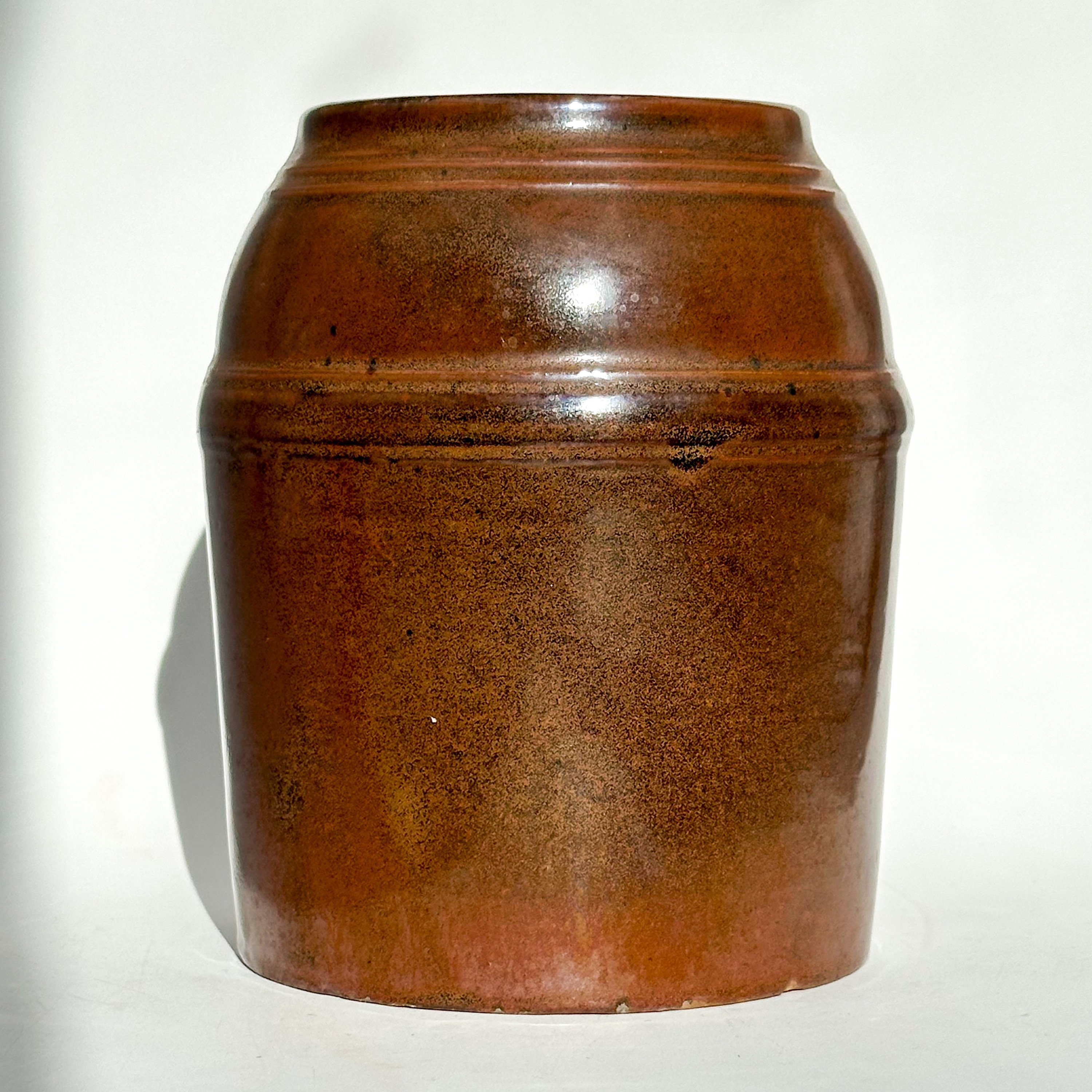 Antique Vintage Peoria Pottery Brown Stoneware Jug, Peoria Pottery