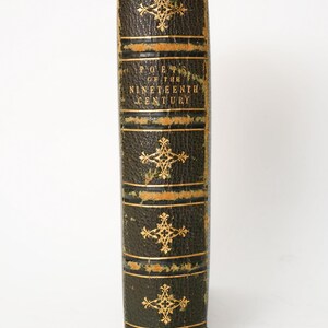 1869 Poetas del siglo XIX Libro ilustrado en piel imagen 3