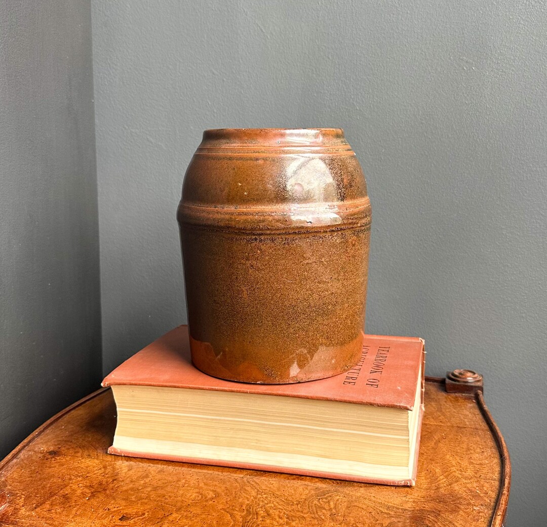 Antique Vintage Peoria Pottery Brown Stoneware Jug Peoria Etsy