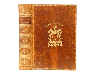 Thackeray Vanity Fair 1904 Smith Elder Antique Leather Prize Binding