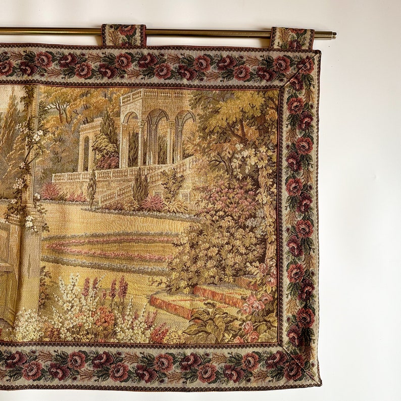 Vintage French Romantic Pastoral Woven Tapestry French Etsy