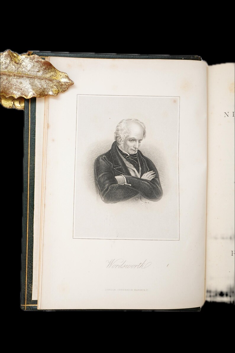 1869 Poetas del siglo XIX Libro ilustrado en piel imagen 8