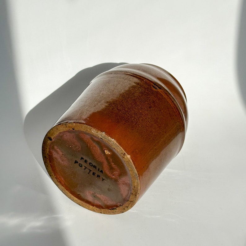 Antique Vintage Peoria Pottery Brown Stoneware Jug, Peoria Pottery