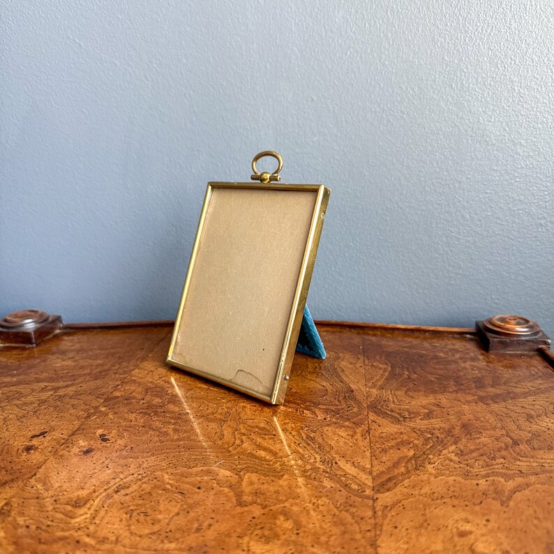 Small Vintage Brass Picture Frame Rectangular Brass Mini Etsy