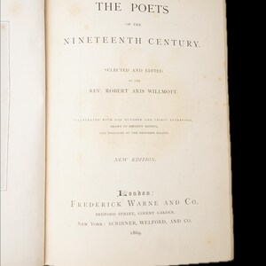 1869 Poetas del siglo XIX Libro ilustrado en piel imagen 9