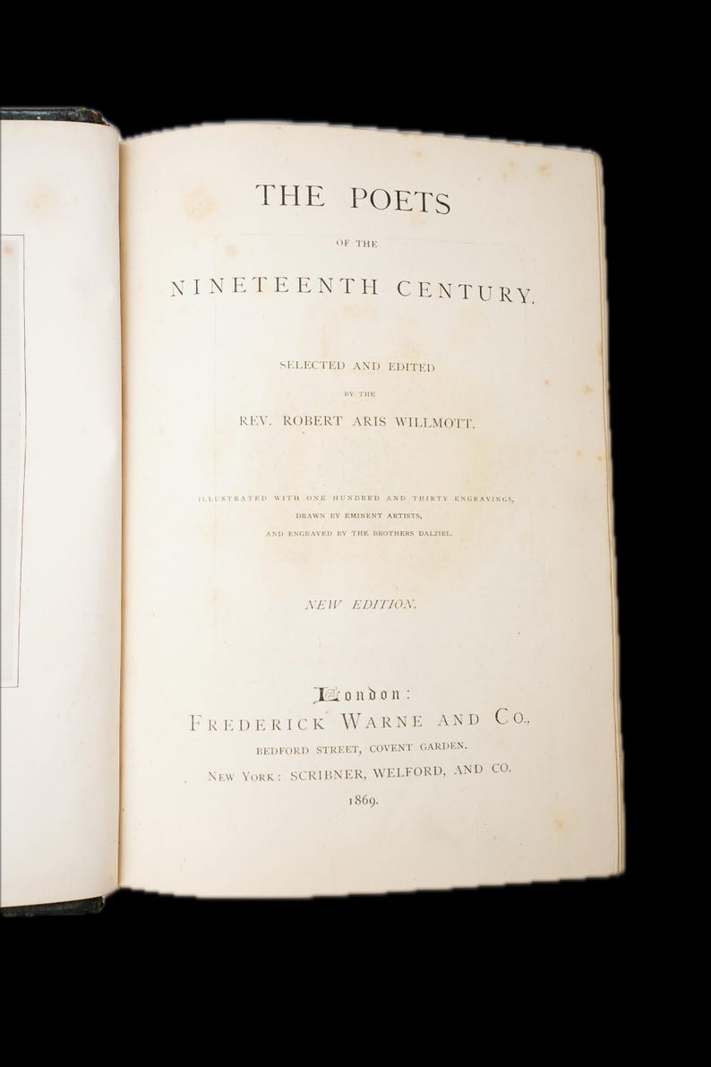 1869 Poetas del siglo XIX Libro ilustrado en piel imagen 9