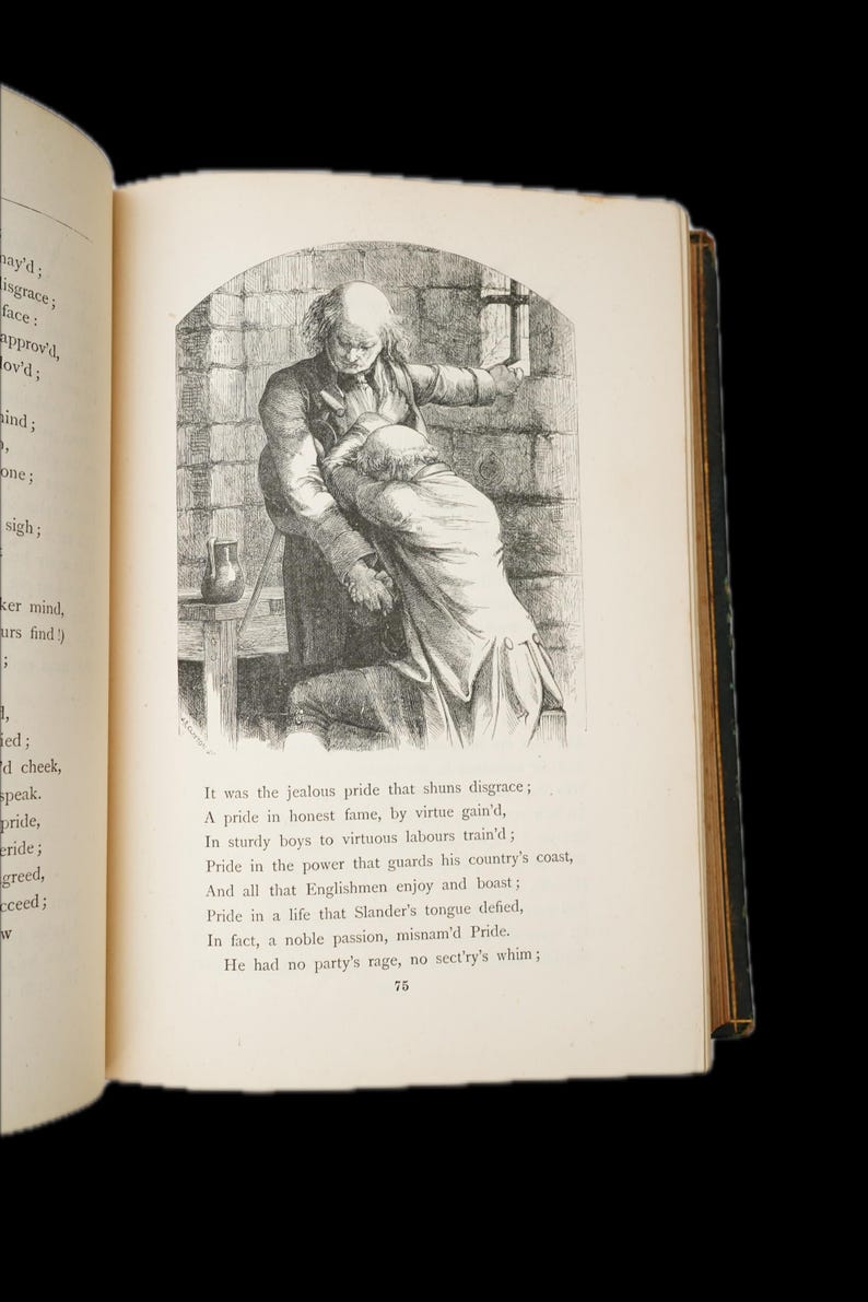 1869 Poetas del siglo XIX Libro ilustrado en piel imagen 11