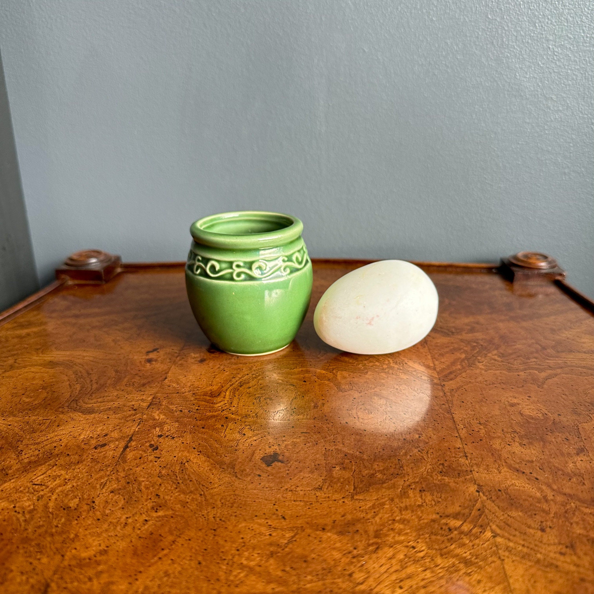 Small Green Pottery Vase Vintage Studio Pottery Planter MCM Etsy